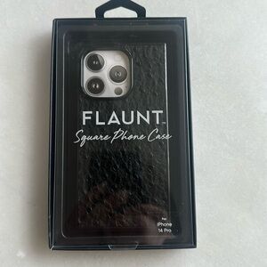Flaunt Square Phone Case. Faux ostrich. Black. Brand new.